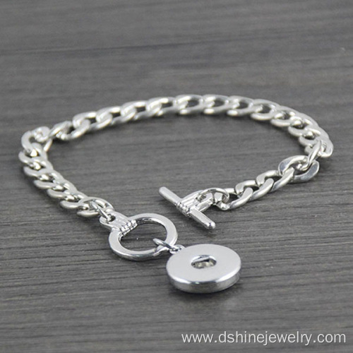 Silver Chain NOOSA Bracelet With Personalized Snap Buttons